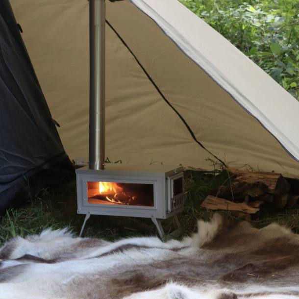 Teltovn  Foldbar brndeovn i rustfritstl til hot tent